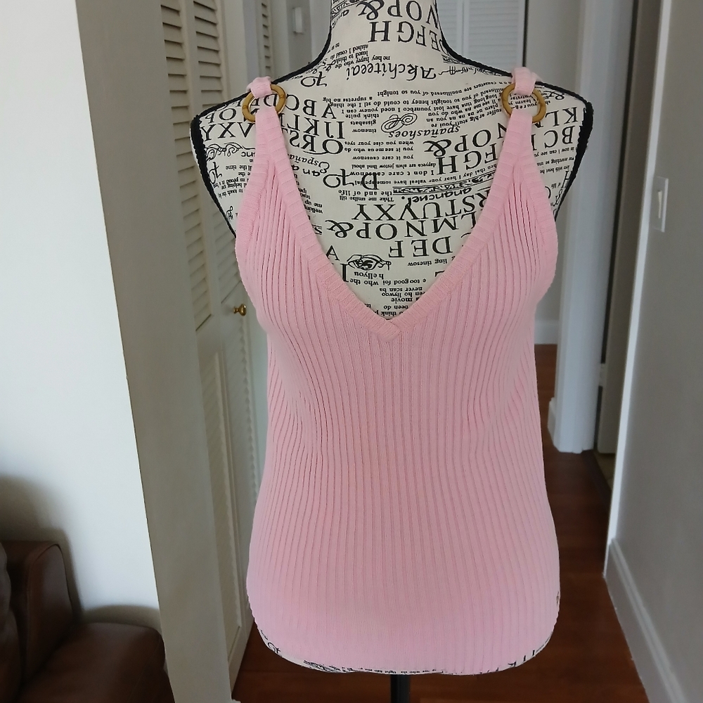 Chanel‎ Pink Rib-Knit Tank Top - Picture 2 of 13